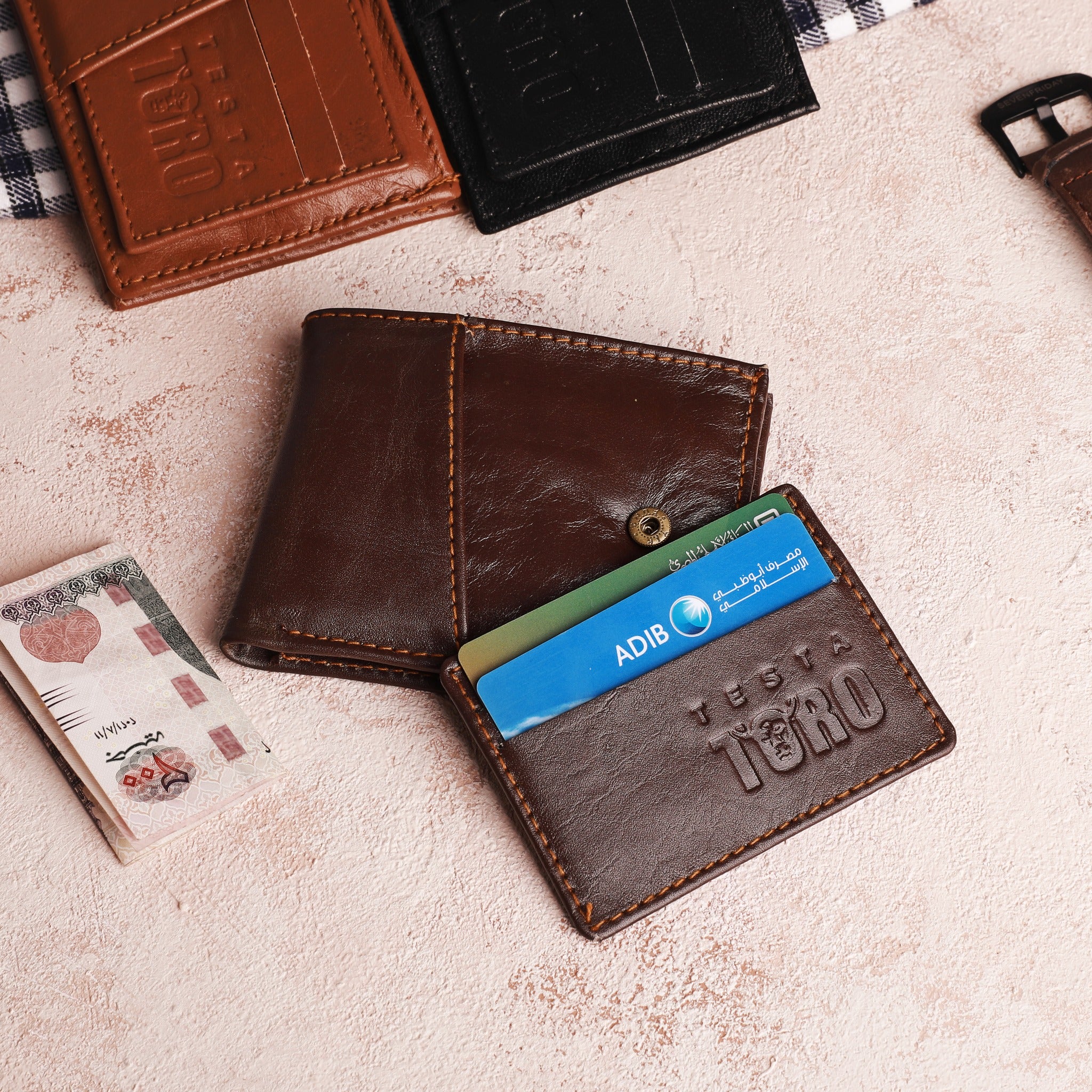 محفظة العمر الطويل من الجلد الطبيعي المعالج بأكتر من 13 جيب W3 - Image 9