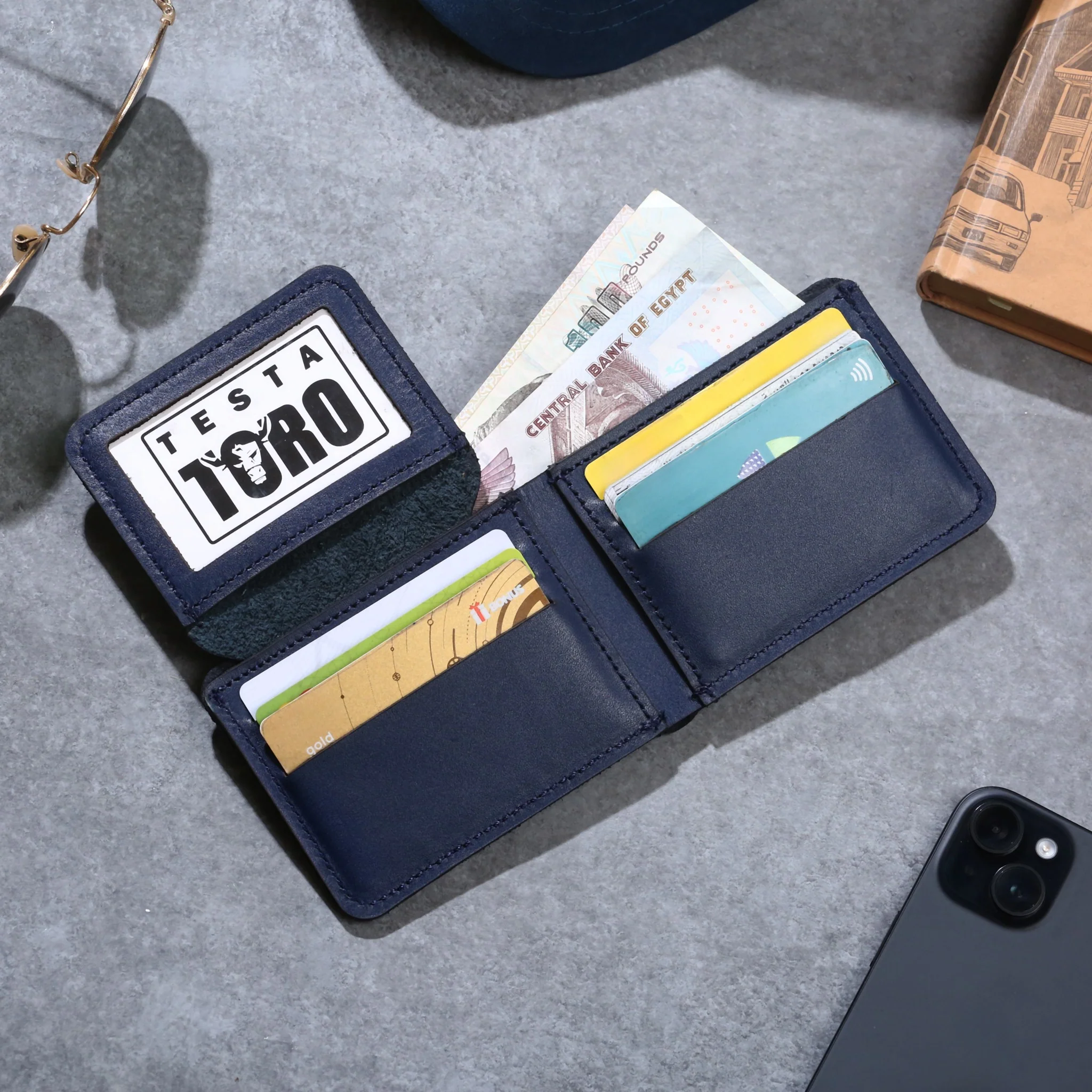 محفظة كلاسيك فاخرة نحيفة – نافذة هوية Flip & Full Bill Compartment w14 - Image 6